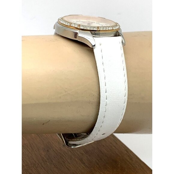Bulova Women\'s Watch 98L182 Quartz Mother of Pearl Dial Gemmed White Lea… main image 11